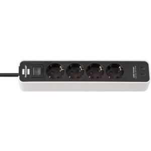 BRENNENSTUHL 1153240126 Ecolor 15m Steckdosenleisten+Schalter 4-fach/2USB-C