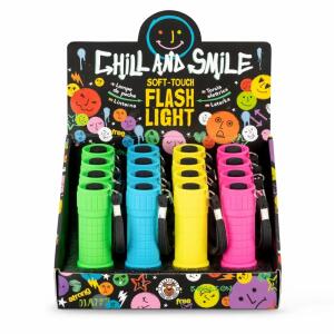 TRENDHAUS 966216 Chill & Smile Taschenlampe LED sortiert