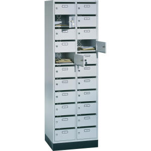 CP 8170-211/RAL7035-5010 S10007 Verteilerschrank 2Abteil je11Fä grau/bl