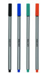 TSI Fineliner, 4er (rot,blau,schw,grün) Blisterkarte