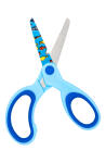 TSI Schere mit Motivdruck 13 cm, Motiv Fische/blau