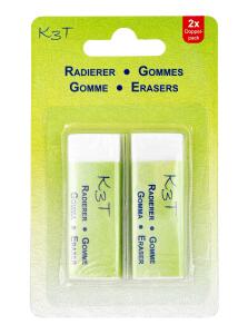 TSI K3T Radierer, weiß, 6x2x1cm, 2 St. auf Blister