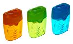 TSI Doppelspitzer Dose, transparent, farbig sortiert