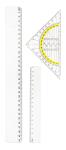 TSI Zeichengarnitur 3-tlg.:Lineal 30 cm,17cm,Geodreick