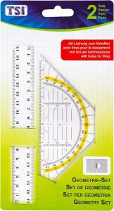 TSI Geoset Geodreieck 16 cm mit Lochung + Lineal 17 cm
