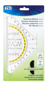 TSI Geodreieck groß abnehmbarer Griff, 25 cm
