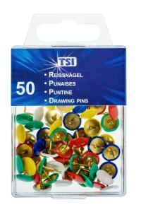 TSI Reissnägel kunststoffüberzogen bunt 50er-Pg.