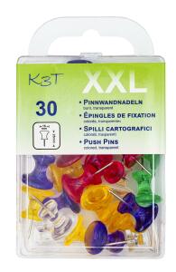 TSI Pinnwandnadeln XXL farbig transparent 30er Packung