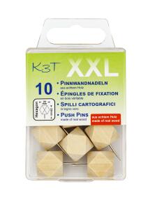 TSI Pinnwandnadeln Holz Hexagonal 10er Hängedose