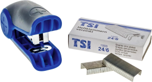 TSI MINI-Heftgerät m1000 Heftklammern 24/6 BLAU