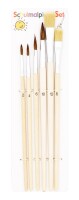 TSI Schulmalpinselset 6tlg. 2,4,6,10Haar 8,12Borstenp.