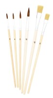 TSI Schulmalpinselset 6tlg. 2,4,6,10Haar 8,12Borstenp.