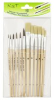 TSI Pinsel-Set12erHaar1,2,4,6,8,10+Borst4,6,8,10,12,14