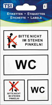 TSI Etiketten HINWEISSCHILD WC