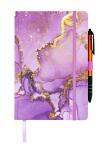 TSI Notizbuch A5 DOTTED mit lila Marmor Design