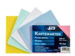 TSI Karteikarten A7 kariert 100er Pg. farbig sortiert