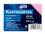 TSI Karteikarten A8, 100 Stk. 5 Farben sort. kariert