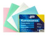 TSI Karteikarten A6 liniert 100er Pg. farbig sortiert