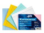TSI Karteikarten A7 liniert 100er Pg. farbig sortiert