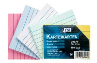 TSI Karteikarten A8, 100 Stk. 5 Farben. liniert