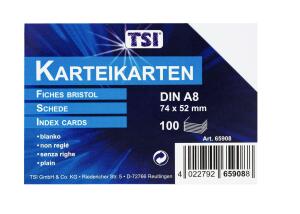 TSI Karteikarten A8 blanko 100er Pg. mit Register