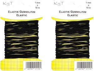 TSI Elastik-Gummilitze, rund, schwarz, 1mm X 10m