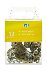 TSI Jeansknöpfe, 17 mm, 10 St./Box
