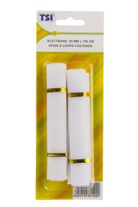 TSI Klettband, 20mm x 1m, weiß