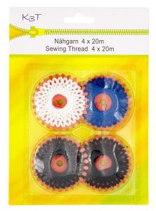 TSI Sternzwirn Polyester, 4x20m bl., we., schw., grau