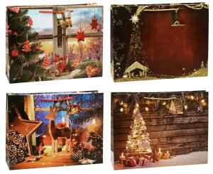 TSI Geschenktüte Shopper groß 29x38x10 cm WN MIX