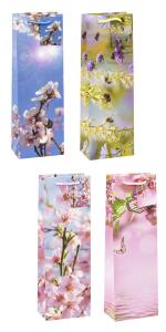 TSI Geschenktüte Flasche 36x12x8 cm FRÜHLING Serie 1