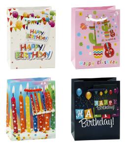 TSI Geschenktüte klein 14x11x6,5 cm GEBURTSTAG Serie 1