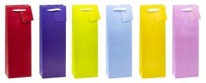 TSI Geschenktüte Flasche 36x12x8 cm TRENDFARBEN