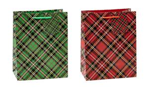 TSI Geschenktüte mittel 23x18x10 cm TARTAN