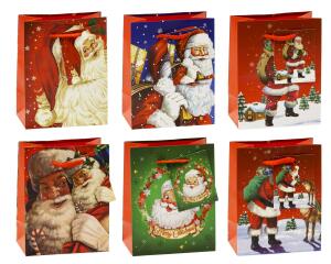 TSI Geschenktüte klein 14x11x6,5 cm WN WEIHNACHTSMANN