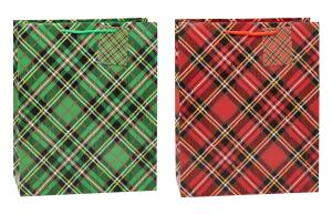 TSI Geschenktüte groß 32x26x13,5 cm TARTAN
