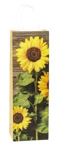 TSI Geschenktüte Flasche 36x12x8 cm SONNENBLUME KP