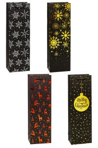 TSI Geschenktüte Flasche 38x12x8 cm WN Premium