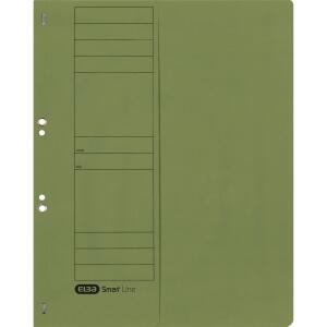 ELBA Ösenhefter "Smart Line" A4 mit kaufm. Heftung und halbem Vorderdeckel, aus 250 g/m² Manilakarton (RC), für ca. 200 DIN A4-Blätter, grün