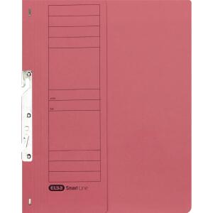 ELBA Einhakhefter "Smart Line" A4 mit kaufm. Heftung und halbem Vorderdeckel, aus 250 g/m² Manilakarton (RC), für ca. 200 DIN A4-Blätter, rot