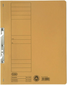 ELBA Einhakhefter "Smart Line" A4 mit kaufm. Heftung und ganzem Vorderdeckel, aus 250 g/m² Manilakarton (RC), für ca. 200 DIN A4-Blätter, gelb