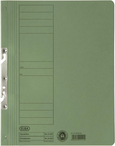 ELBA Einhakhefter "Smart Line" A4 mit kaufm. Heftung und ganzem Vorderdeckel, aus 250 g/m² Manilakarton (RC), für ca. 200 DIN A4-Blätter, grün