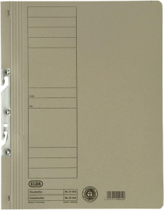 ELBA Einhakhefter "Smart Line" A4 mit kaufm. Heftung und ganzem Vorderdeckel, aus 250 g/m² Manilakarton (RC), für ca. 200 DIN A4-Blätter, grau