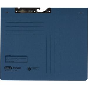 ELBA Pendelhefter A4, aus 320 g/m² Manilakarton (RC), für ca. 200 DIN A4-Blätter, mit kaufm. Heftung und Schlitzstanzung im Rückdeckel, blau