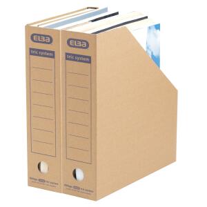 ELBA Stehsammler "tric system", mit Archivaufdruck und Griffloch, aus stabiler Wellpappe, für DIN A4, naturbraun