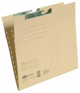 ELBA Pendelmappe A4, aus 230 g/m² Natronkarton (RC), für ca. 330 DIN A4-Blätter, seitlich offen, mit Schlitzstanzung, Beschriftungslinien und Metallhängebeschlägen, naturbraun