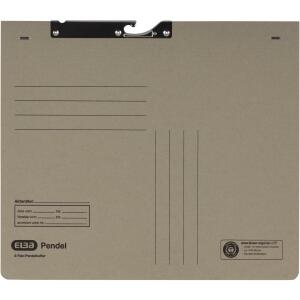ELBA Pendelhefter Zweifalz A4, aus 320 g/m² Manilakarton (RC), für ca. 200 DIN A4-Blätter, für kaufm. und Amtsheftung, mit Schlitzstanzung im Rückdeckel, grau