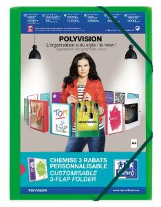 Oxford Eckspannermappe "polyvision" A4, mit 3 Klappen, limone