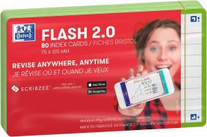 Oxford Flash 2.0, 75x125, 80 Blatt, liniert, grün