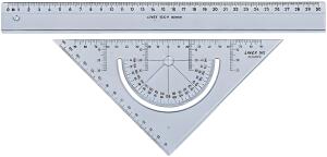 LINEX Schulset 2teilig Lineal 30 cm, Geodreieck m. Winkelmesser 18 cm
